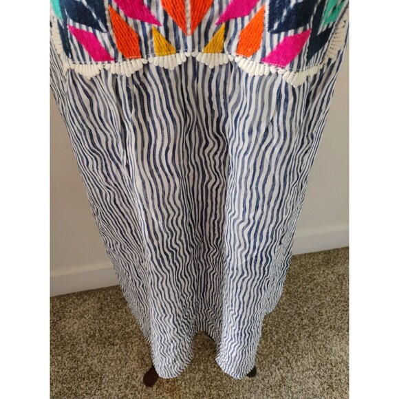 THML Women’s Dress Anthro Boho Embroidered Rayon Blend Sleeveless Sz M Rainbow - Picture 3 of 8